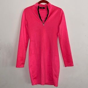 Pink Longe Sleeve Mini Dress